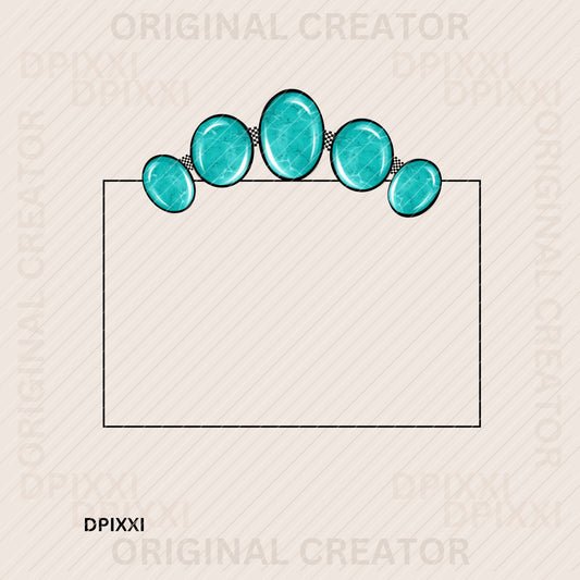 Turquoise Frame Digital Art Download #414