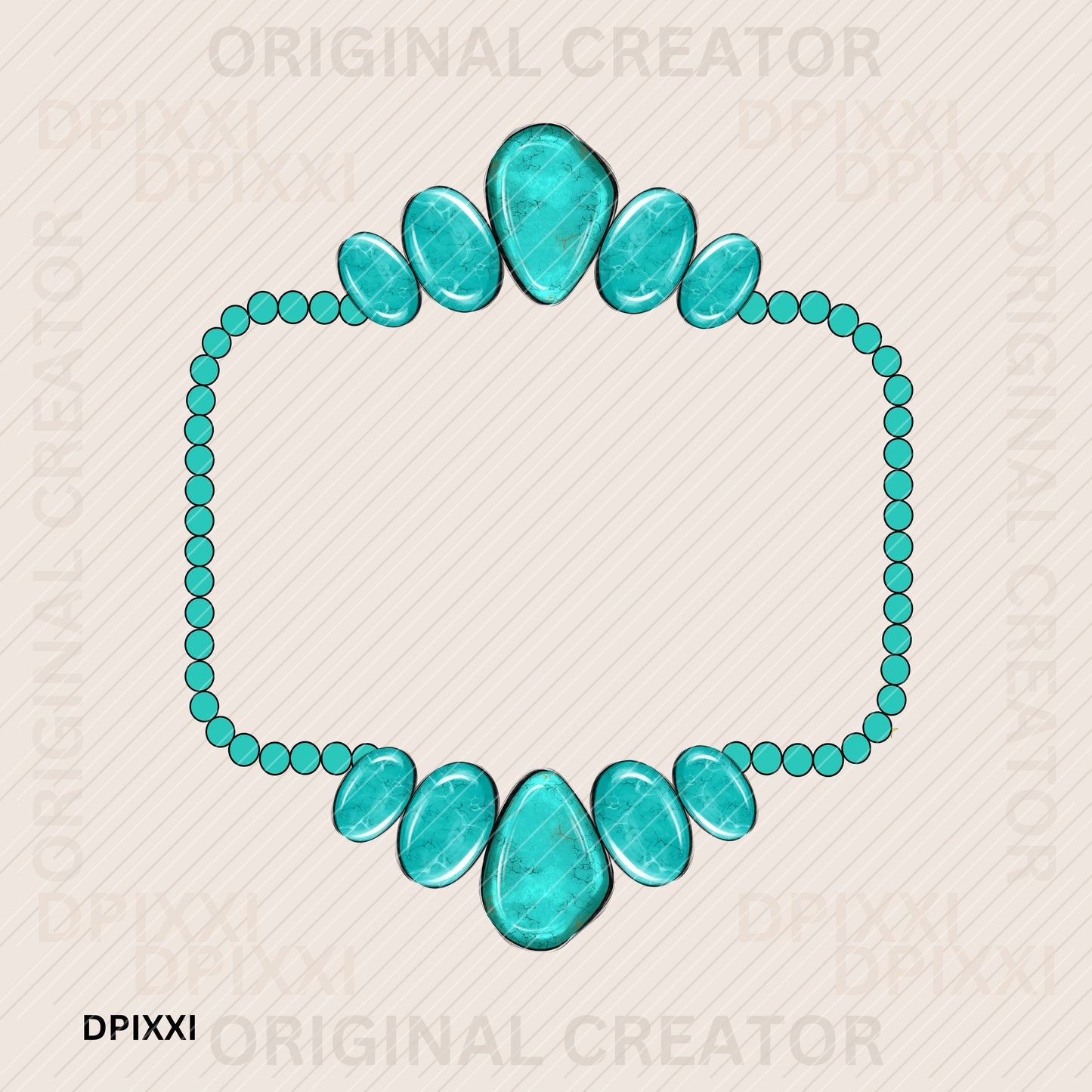 Turquoise Frame Digital Art #361