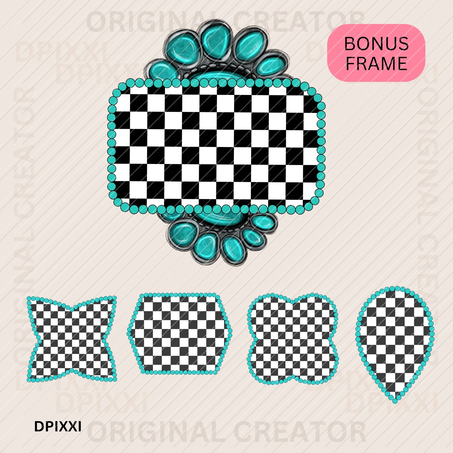 EDITABLE Turquoise Frame Bundle #402