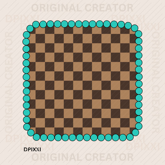 EDITABLE Square Turquoise Checker #363