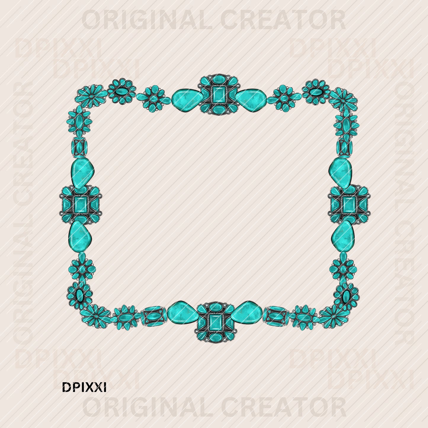 Turquoise Frame Digital Art Download #436