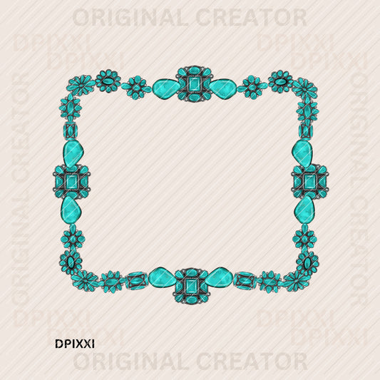 Turquoise Frame Digital Art Download #436