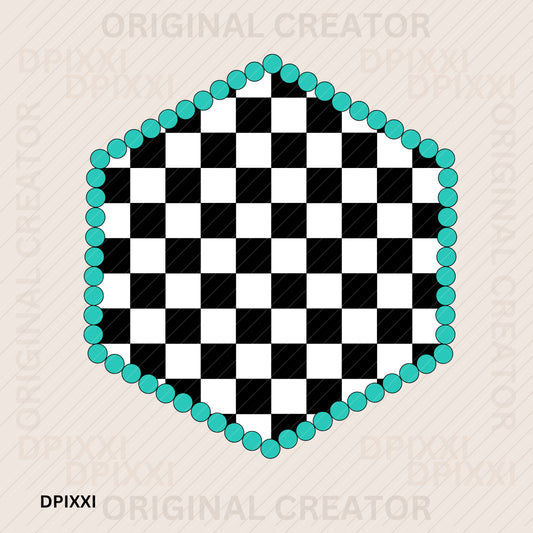 Turquoise Hexagon Frame Digital Art Download #347