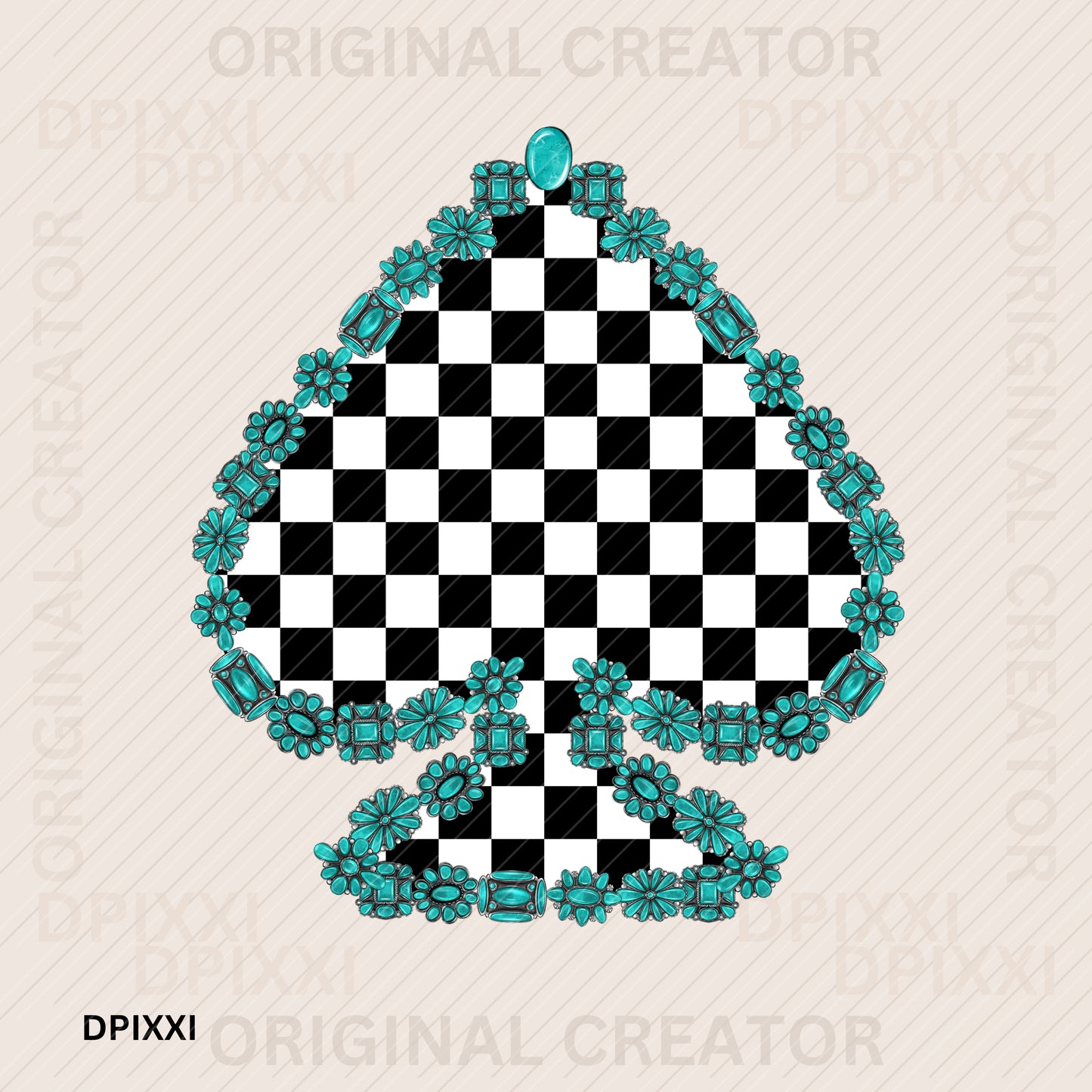 Turquoise Spade Digital Download #105