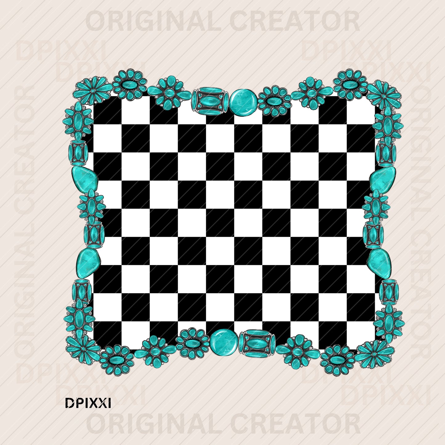 Turquoise Frame Digital Art Download #444