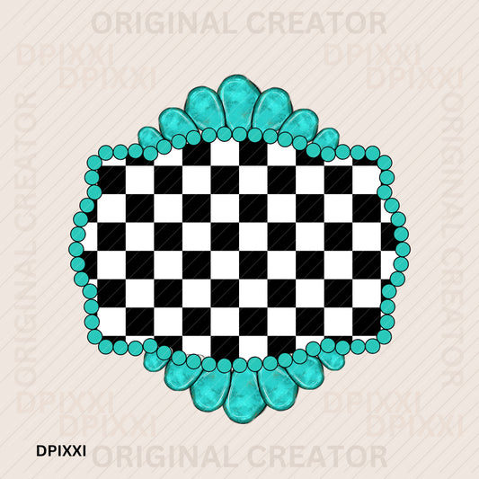 Turquoise Rectangle Frame Digital Art Download #344