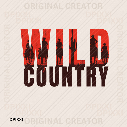 Cowboys Ride Through “Wild Country” Word Art #22