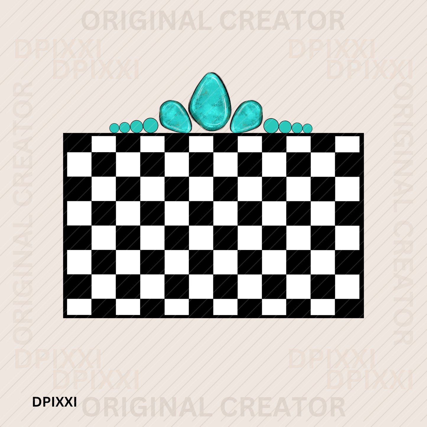 Turquoise Rectangle Frame Digital Art Download #345