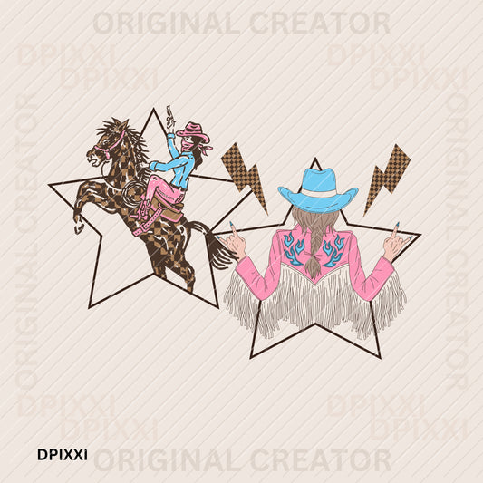 Cowgirl Desert Wall Art Thunder Checker #133