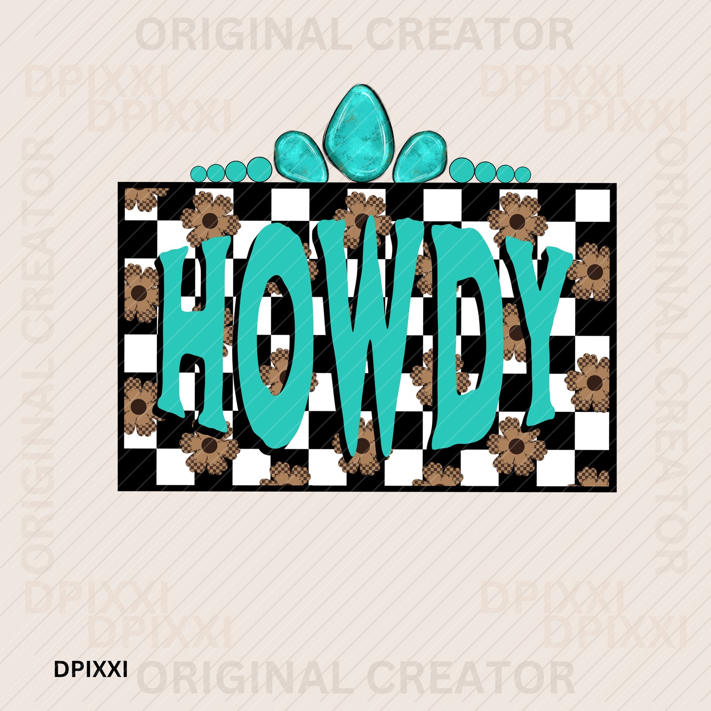 Digital Download Turquoise Checker Wall Frame #123