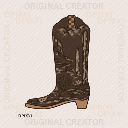 Western Boot Cowboy Cowgirl #221