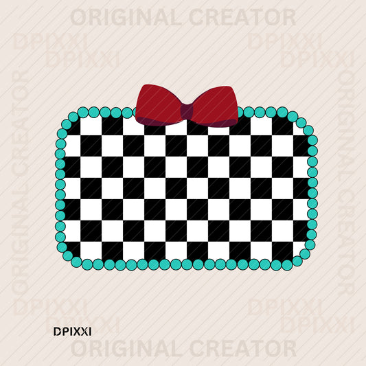 Rectangle Turquoise Bow Frame #473