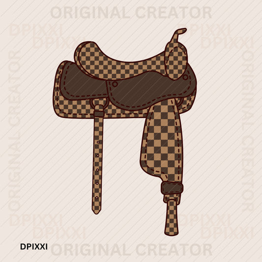 Chocolate Brown Checker Wester Saddle #223