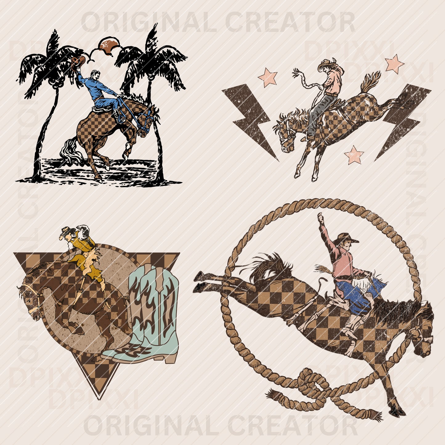 21 Bundle Checker Horse Cowboy