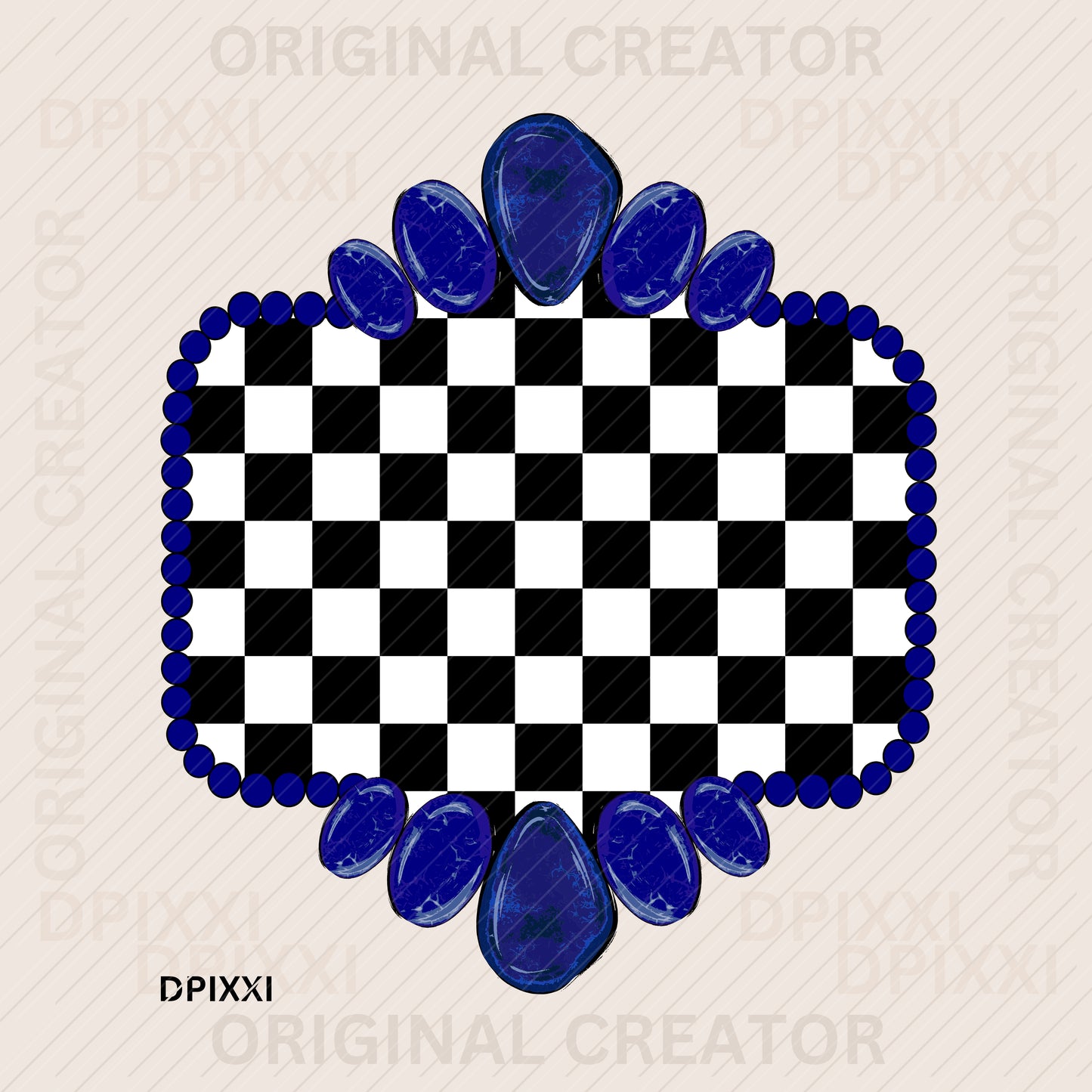Boho Style Turquoise Checker Frame Download #98
