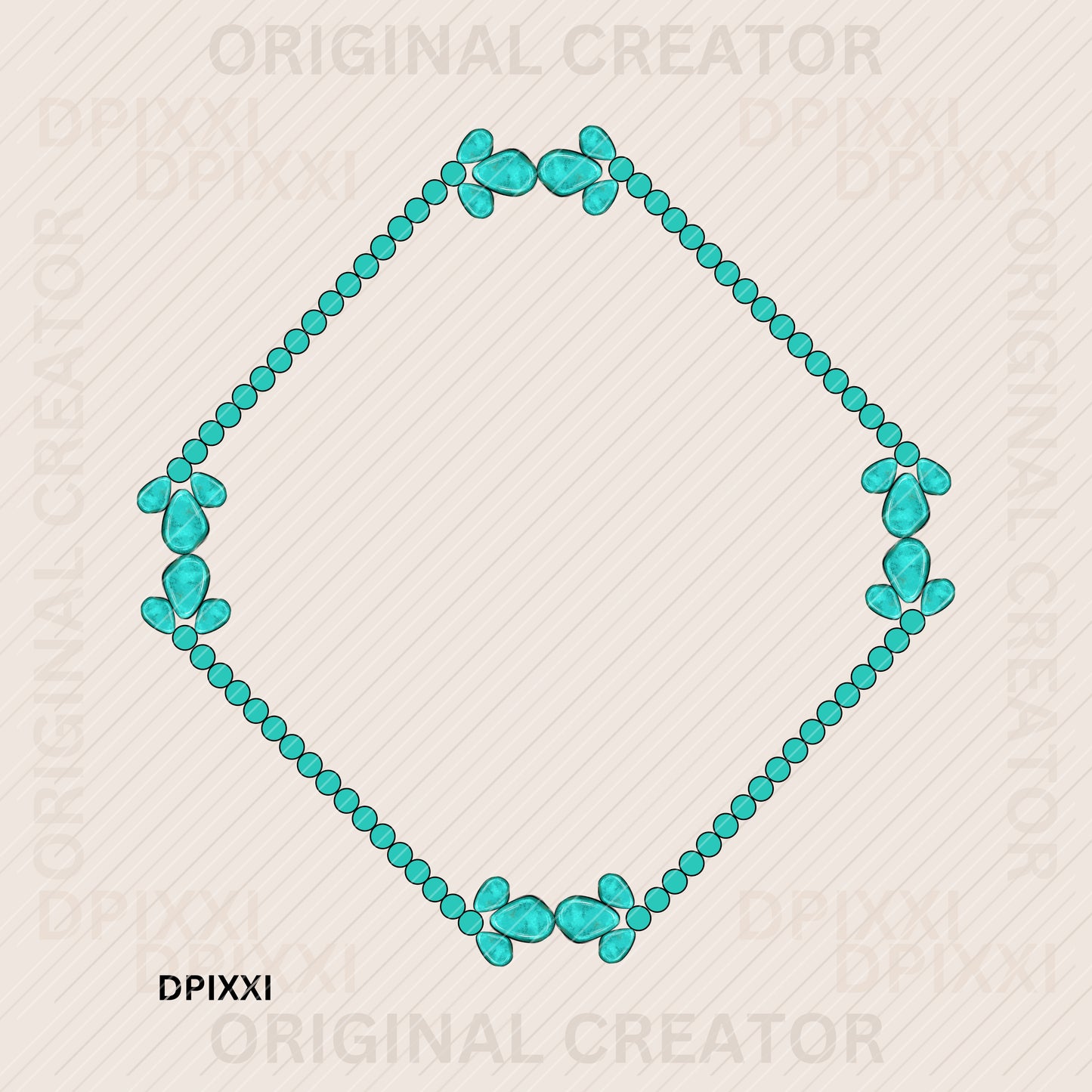 Turquoise Diamond Frame Digital Art Download #424