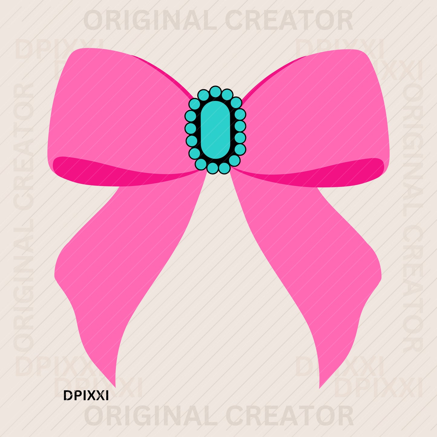 Turquoise Bow Digital Download #488