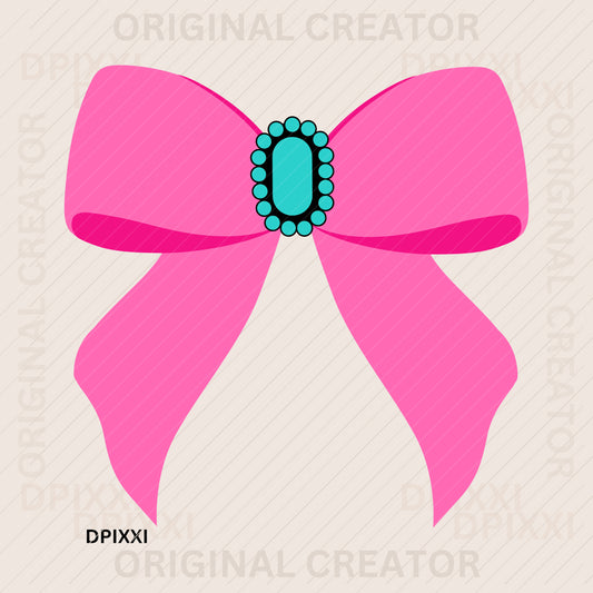 Turquoise Bow Digital Download #488