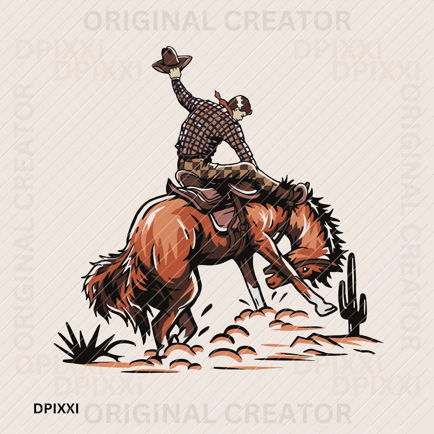 Desert Cowboy Digital Art- #12