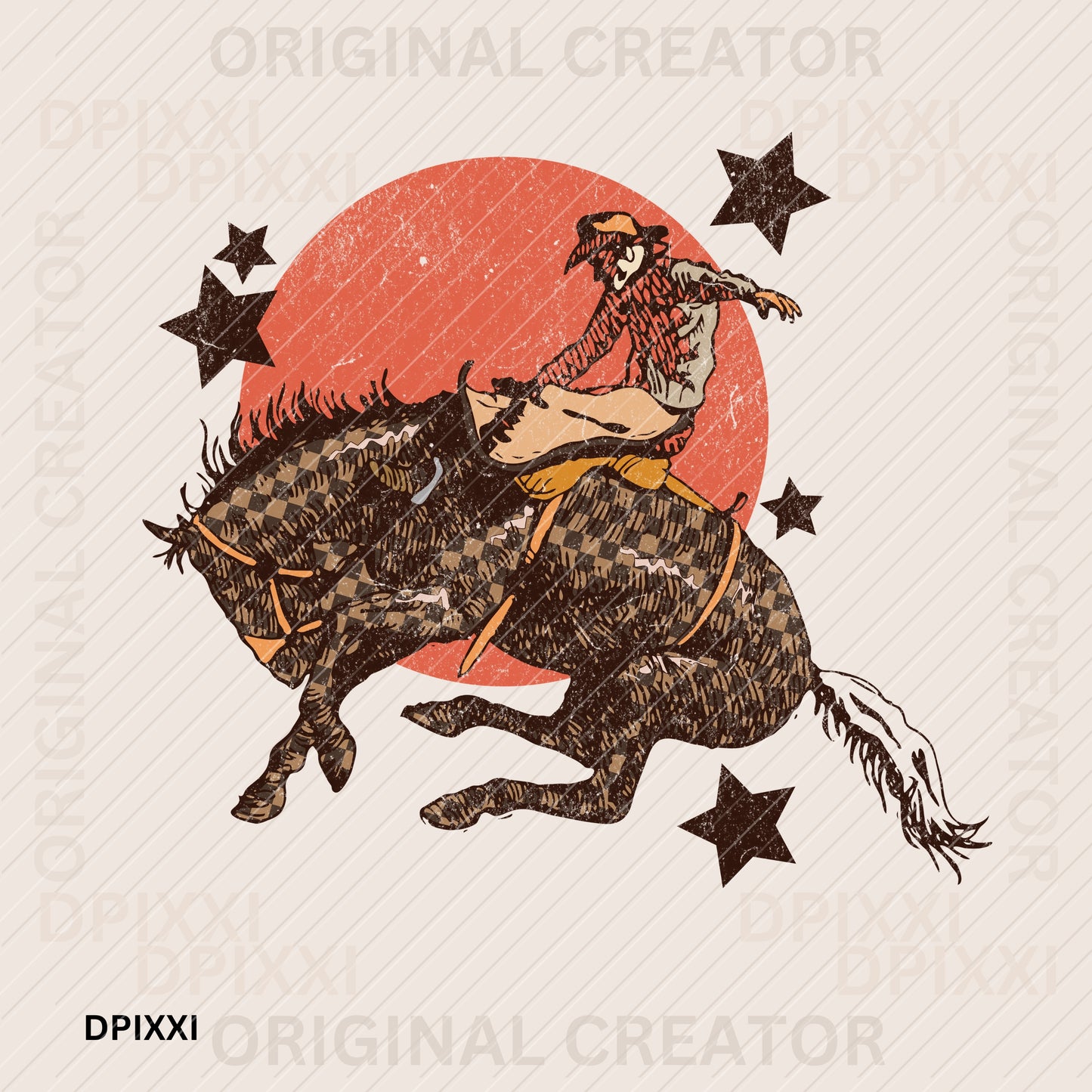 Cowboy and Horse Sunset Decor #96