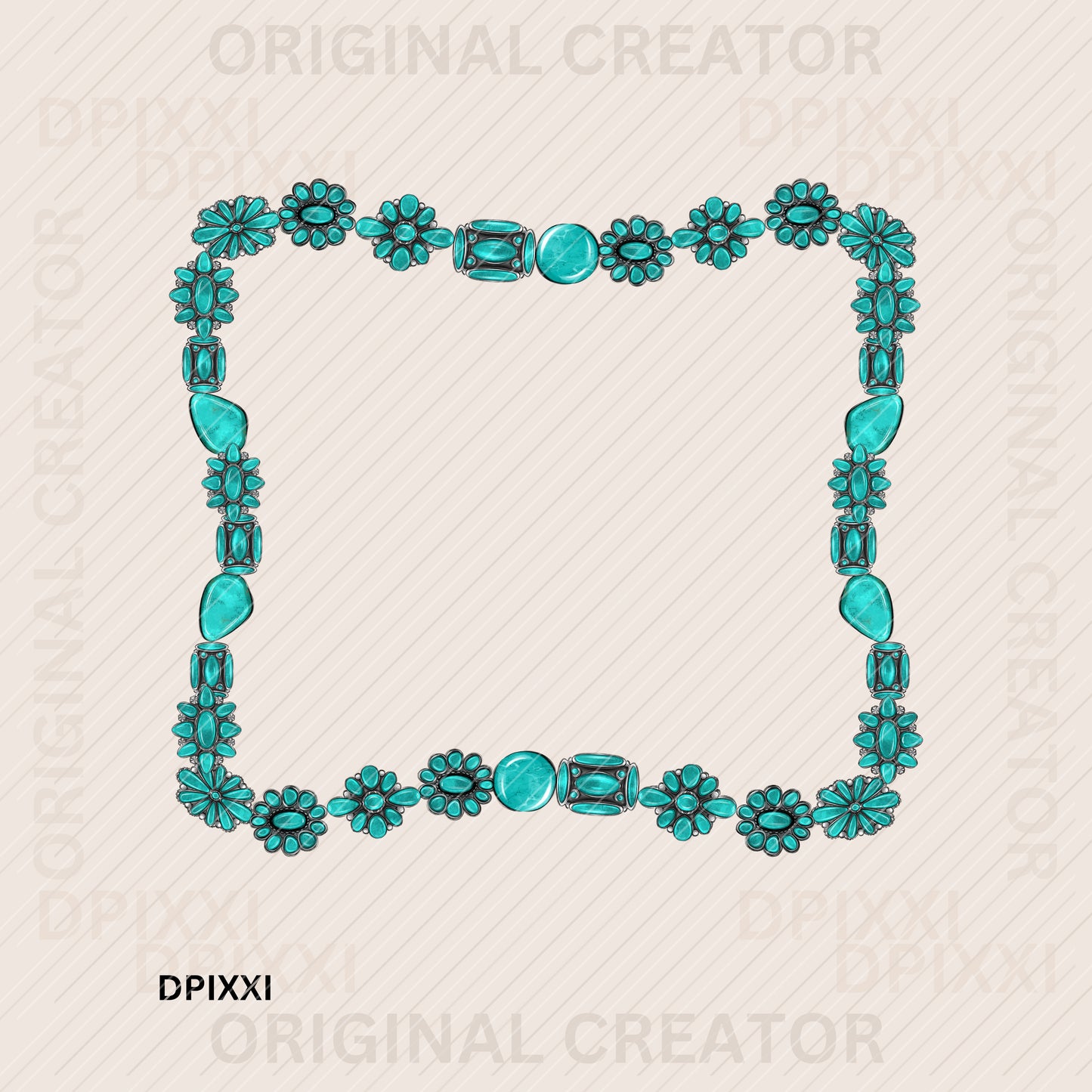Turquoise Frame Digital Art Download #437