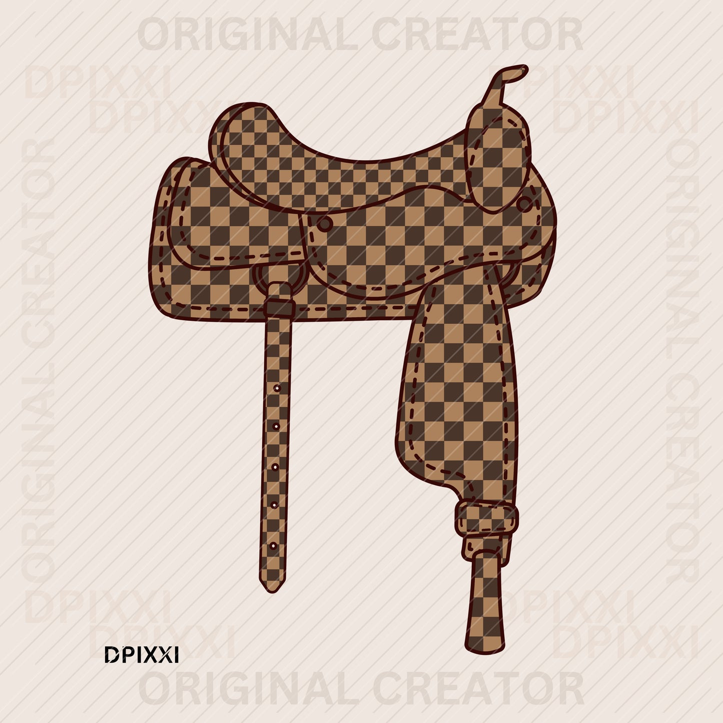 Chocolate Brown Checker Wester Saddle #223