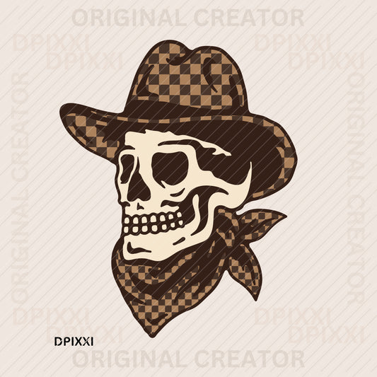 Happy Cowboy Skeleton Digital Art #185