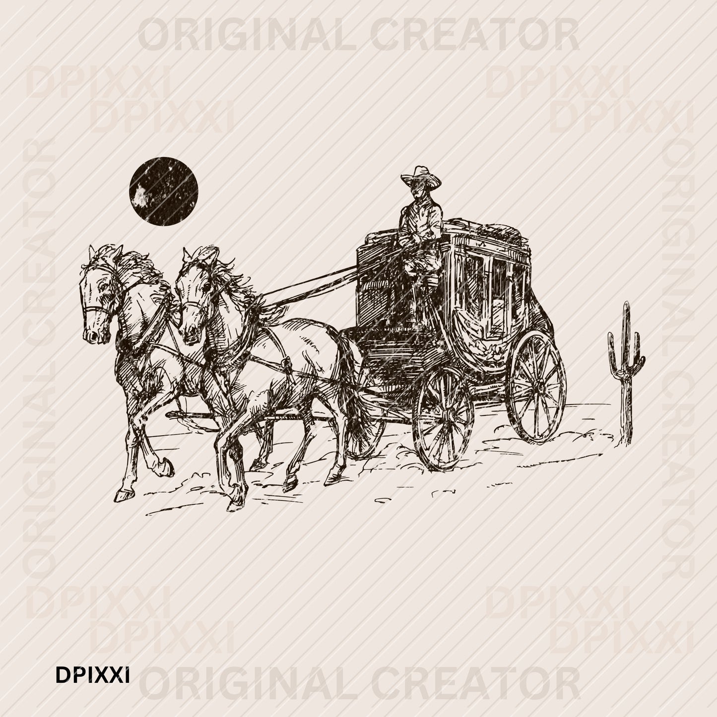 Cowboy Carriage Digital Art #194