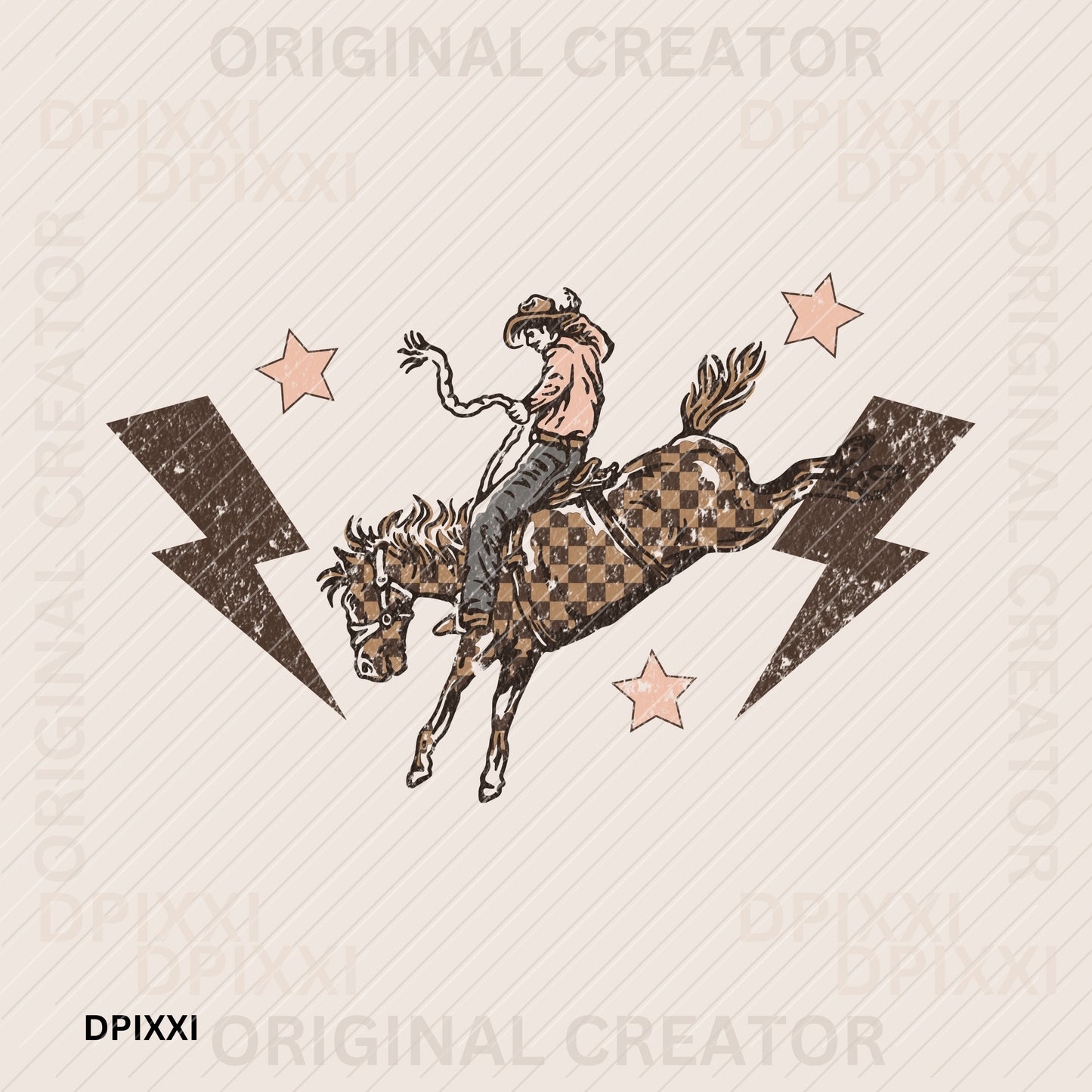 Cowboy on Horse Thunder Print #97