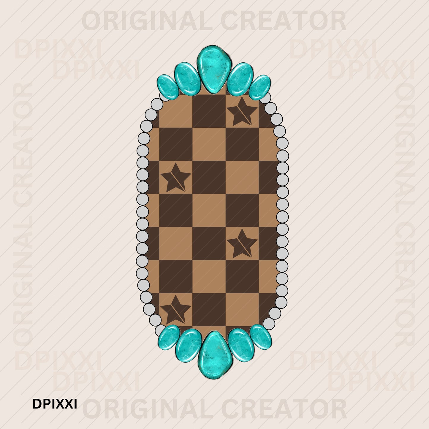 Turquoise Oval Frame Digital Download #103