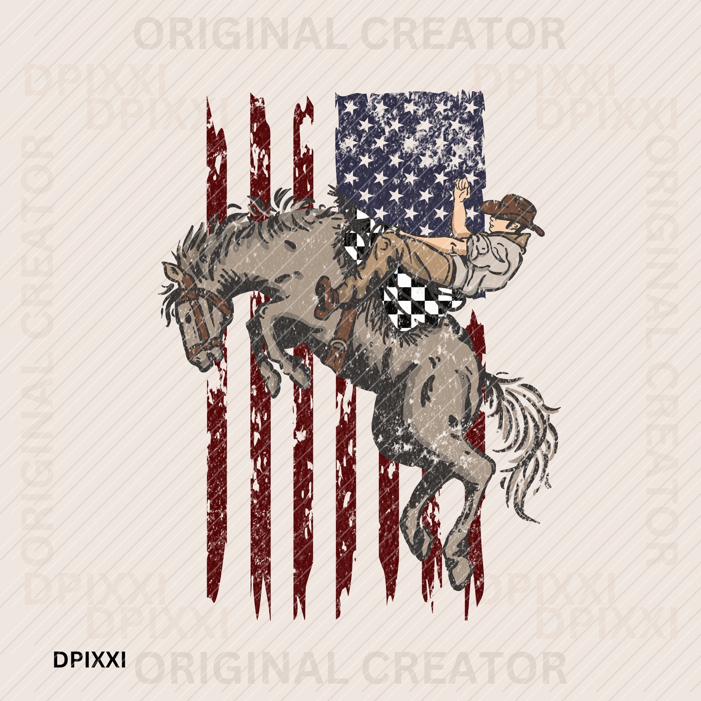 Make America Great Again Checker Cowboy American Flag #2