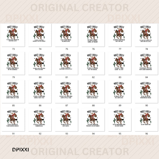 200 Quotes "Most Likely to Christmas" Cowboy Santa