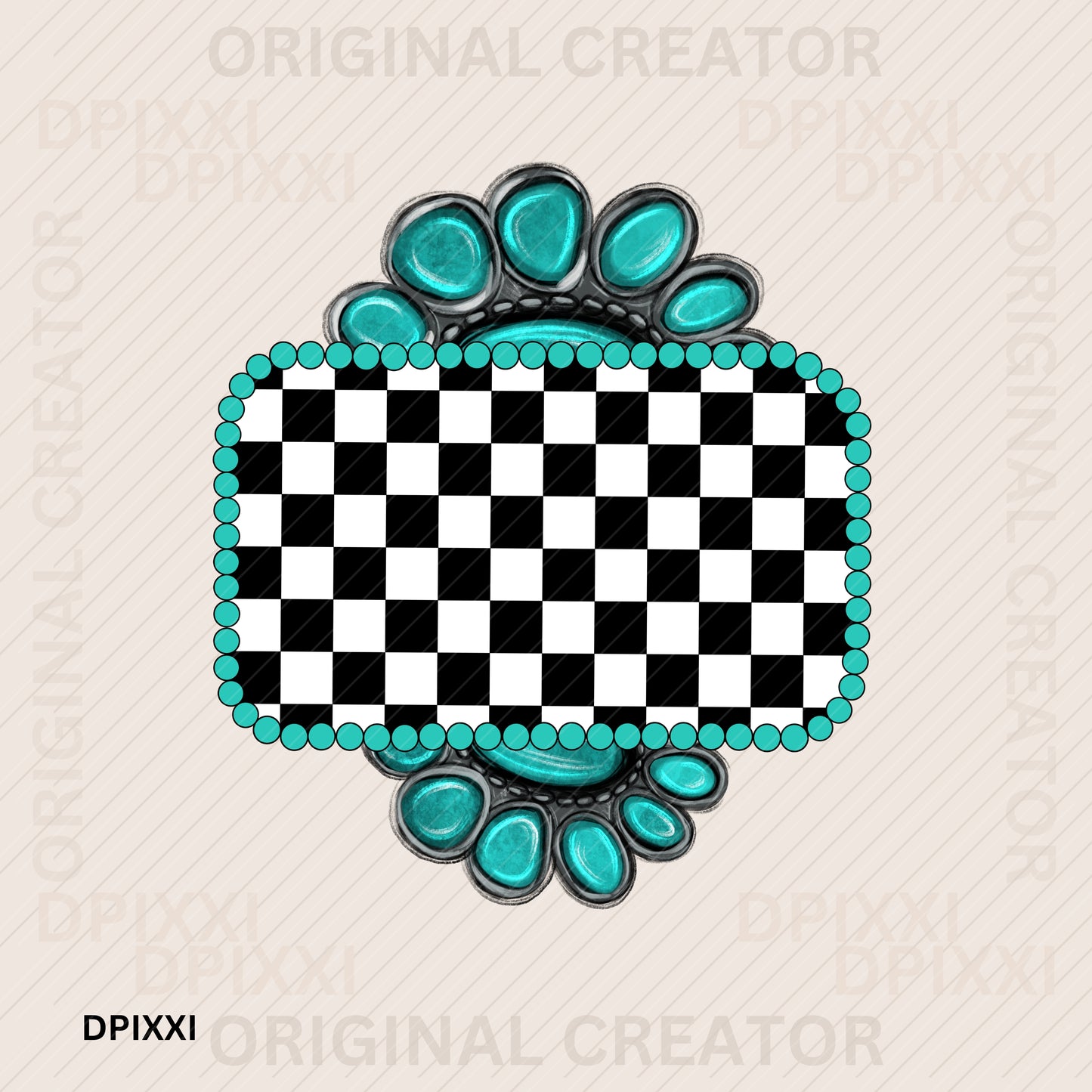 Boho Checker Pattern Printable Wall Art Frame #113