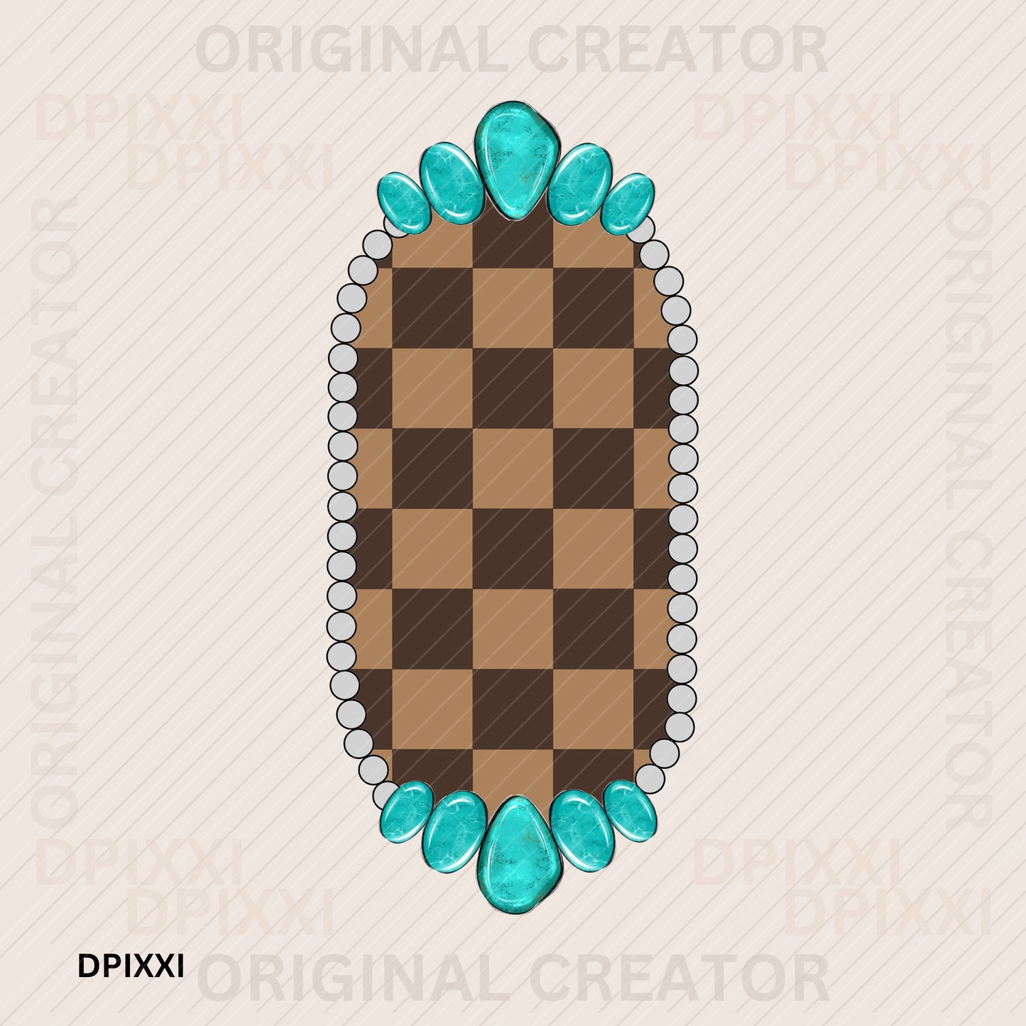 Turquoise Oval Frame Digital Download #103