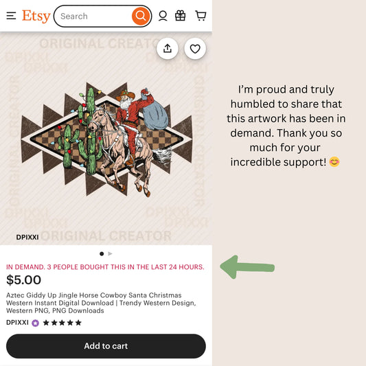 Santa Cowboy Aztec Checker Christmas Horse Cactus #286