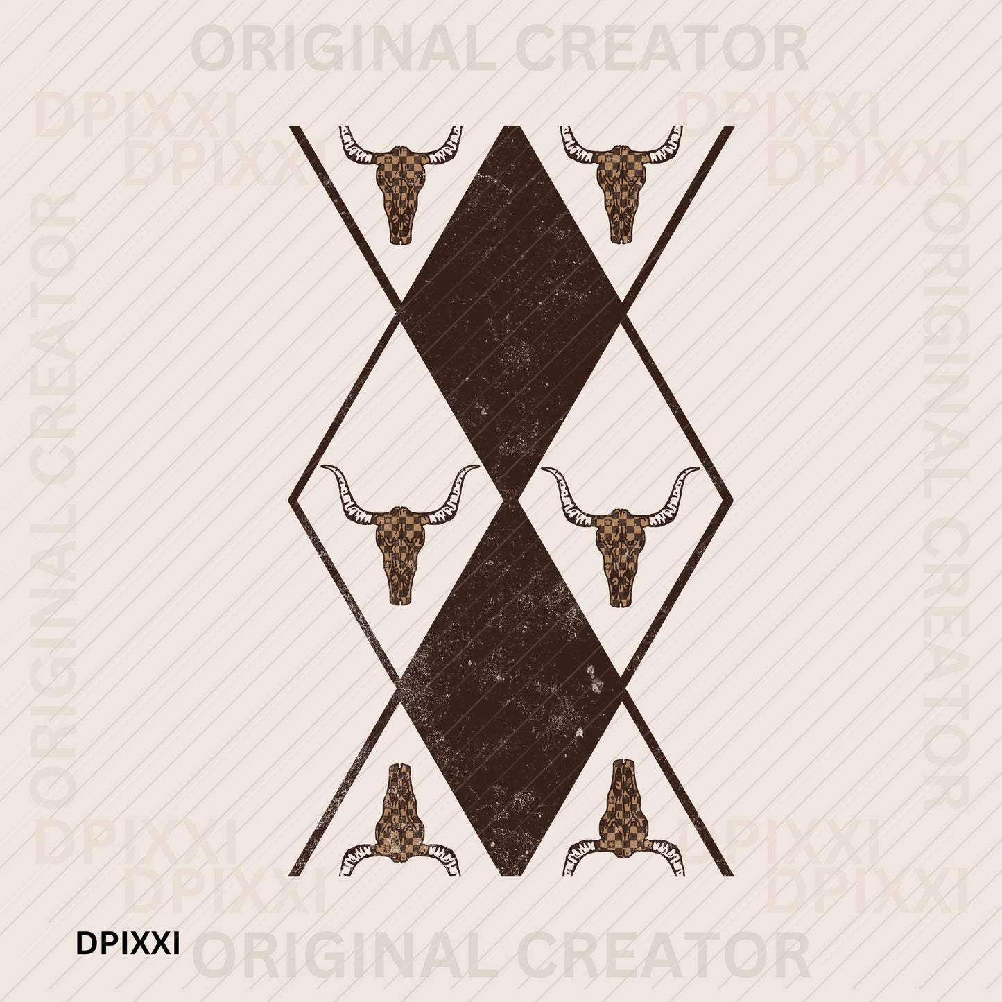 Pattern Diamond Checker Bull