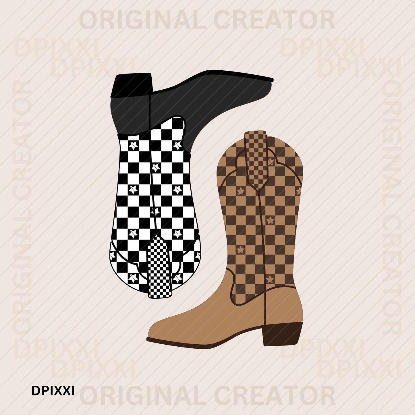 Western Cowboy Cowgirl Boots Digital Prints #78