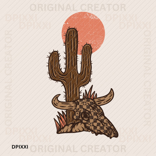 Sunset Bull Desert #237