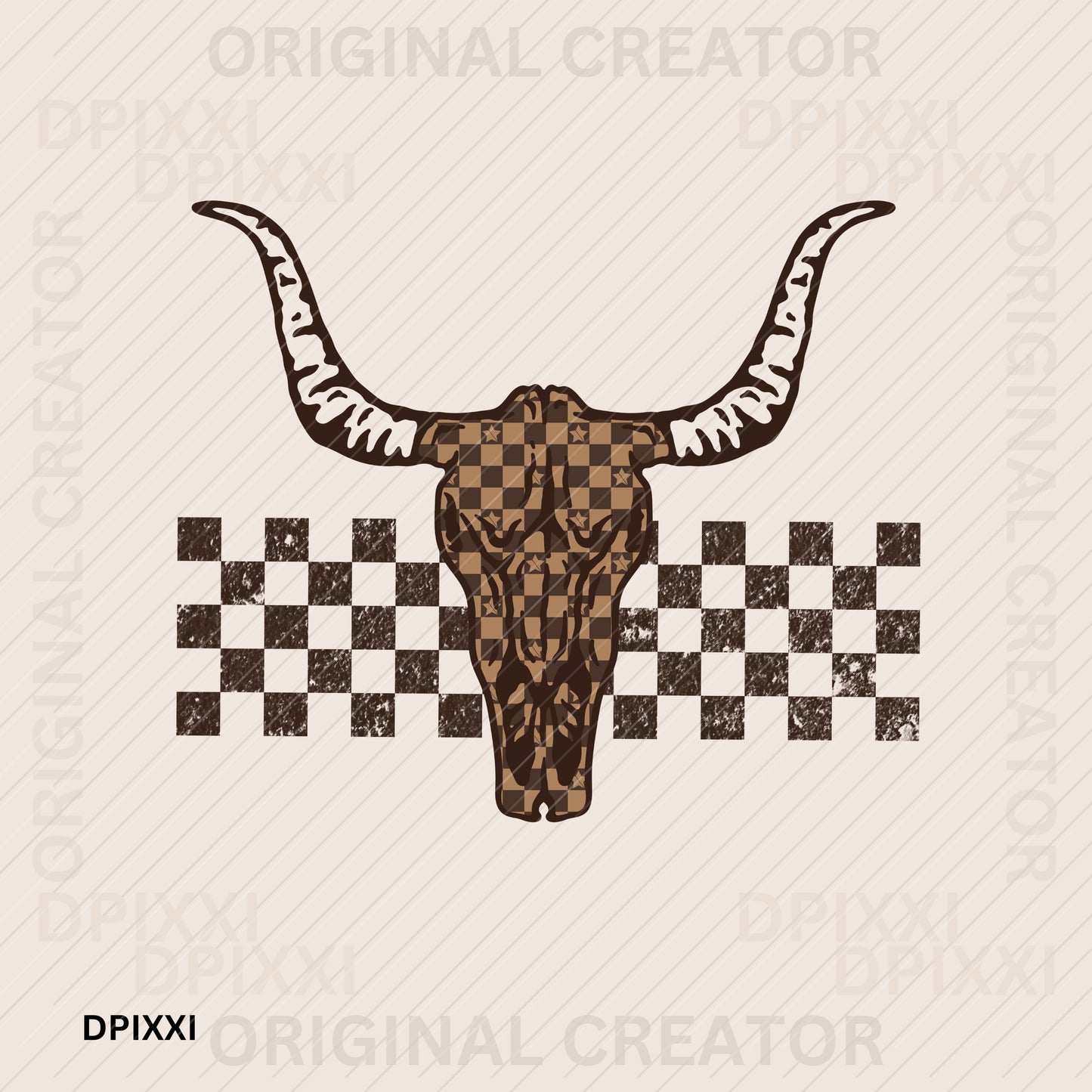 Checker Bull Digital Art #225