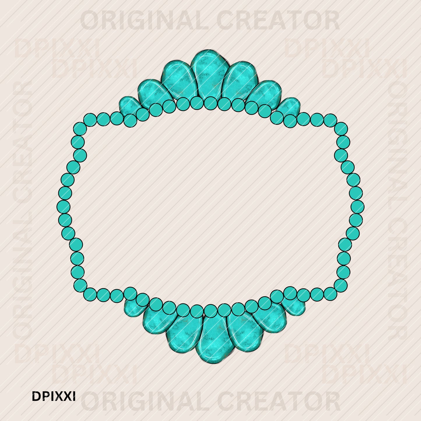Turquoise Frame Shape Digital Download #101