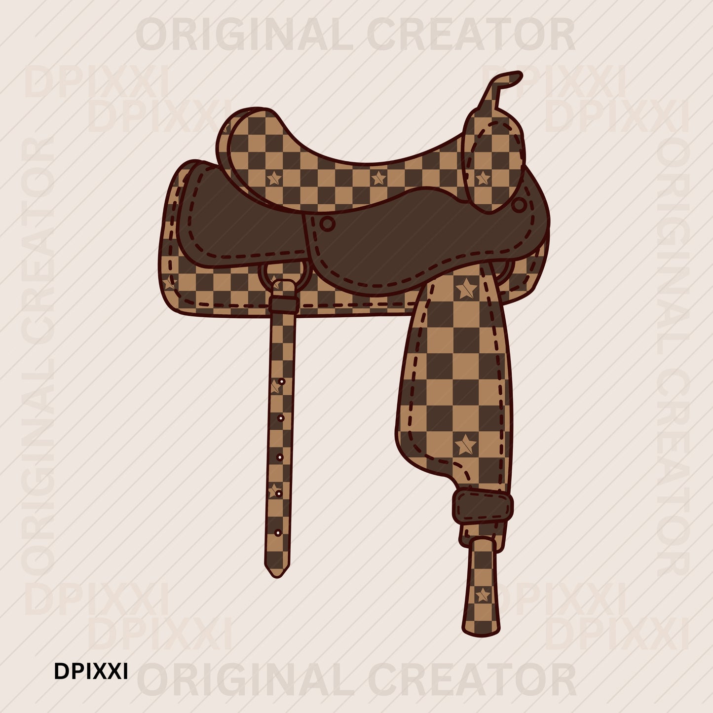 Chocolate Brown Checker Wester Saddle #223