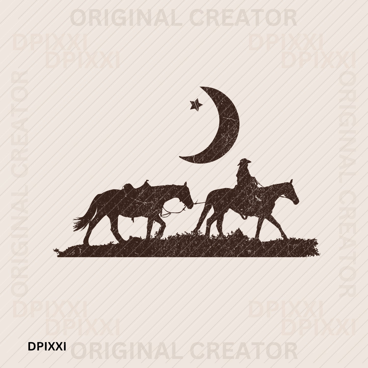 Cowboy Midnight Moon Walk (png, svg)