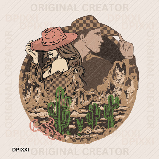 Cowgirl Cowboy Poster Print #125