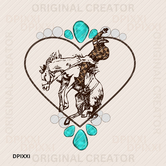 Valentine Heart Cowboy Digital Art #156