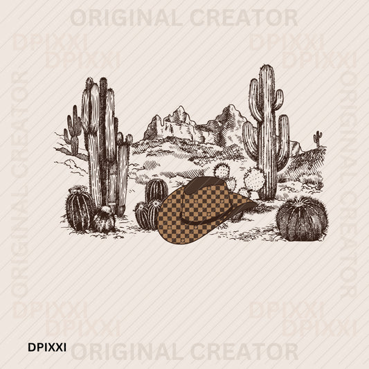 Western Desert Hat Digital Art #137