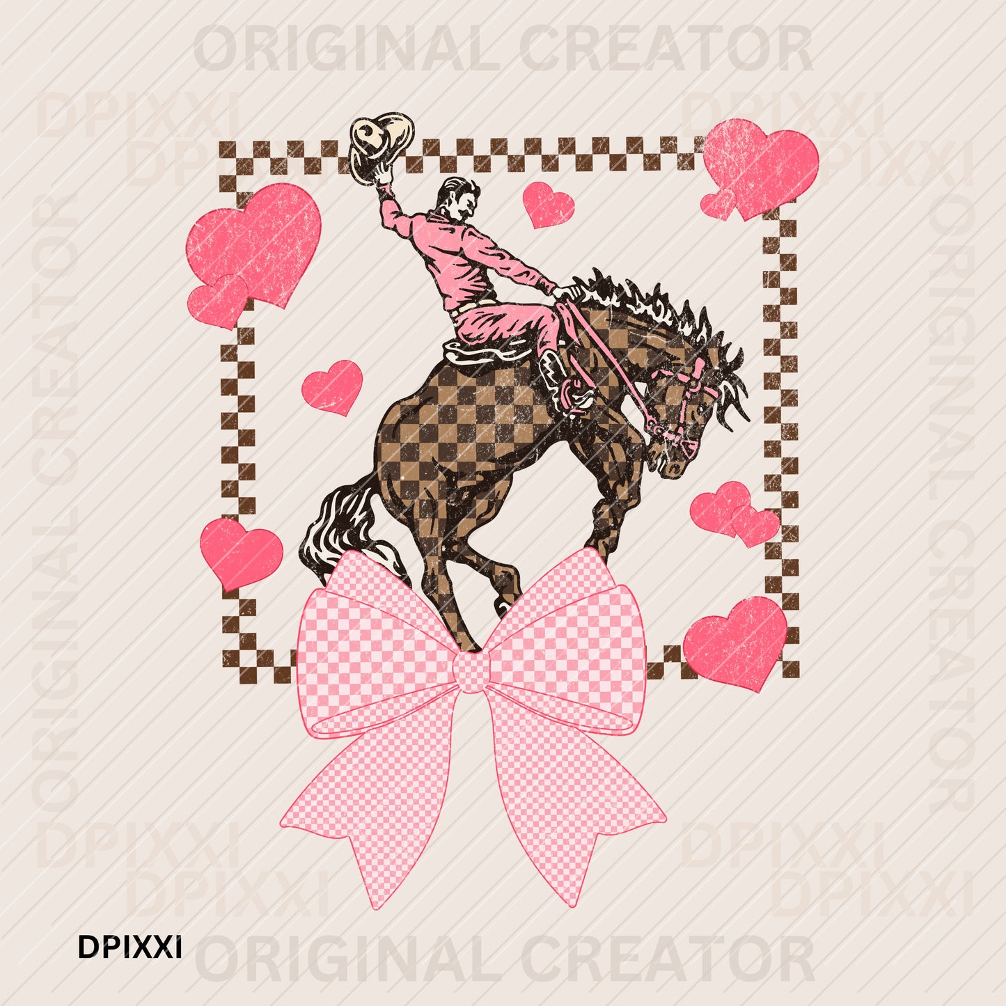 Valentine Cowboy Heart Bow Digital Art #167