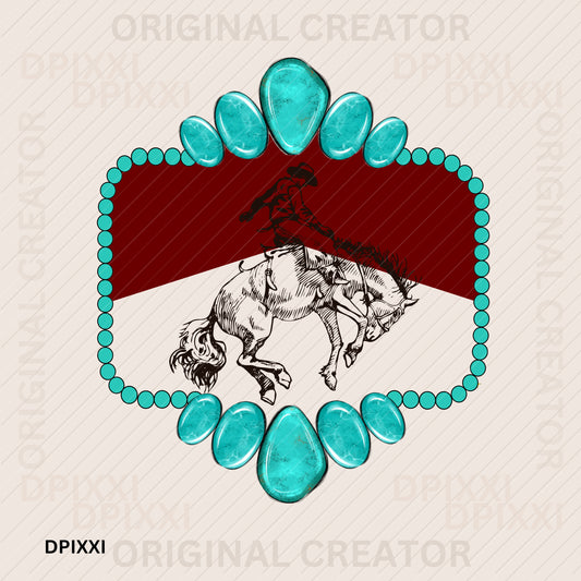 Mysterious Turquoise Cowboy Digital Art #168