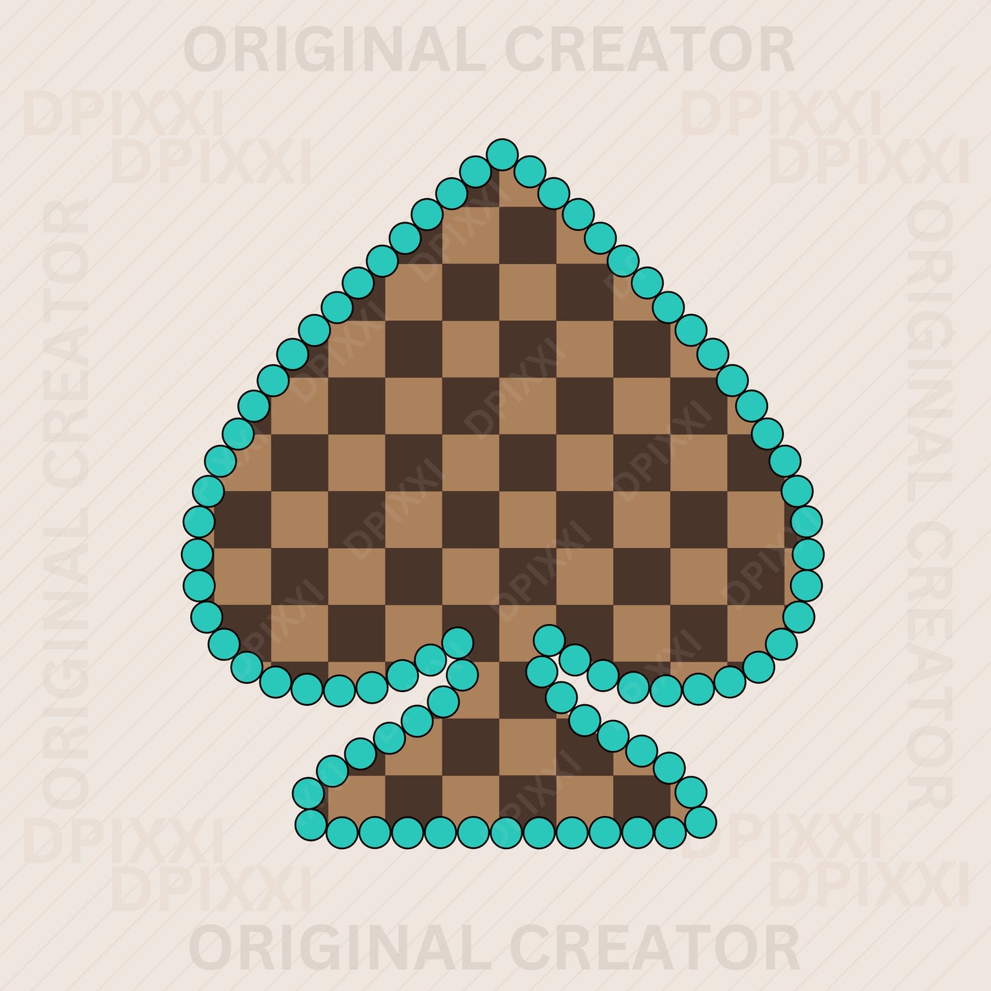 Spade Turquoise Checker #111