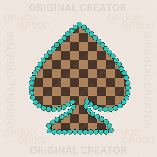 Spade Turquoise Checker #111