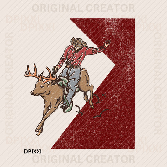 Raindeer Cowboy Christmas Digital Download #390